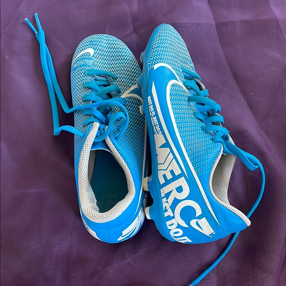 Nike Mercurial Blue and White Cleats